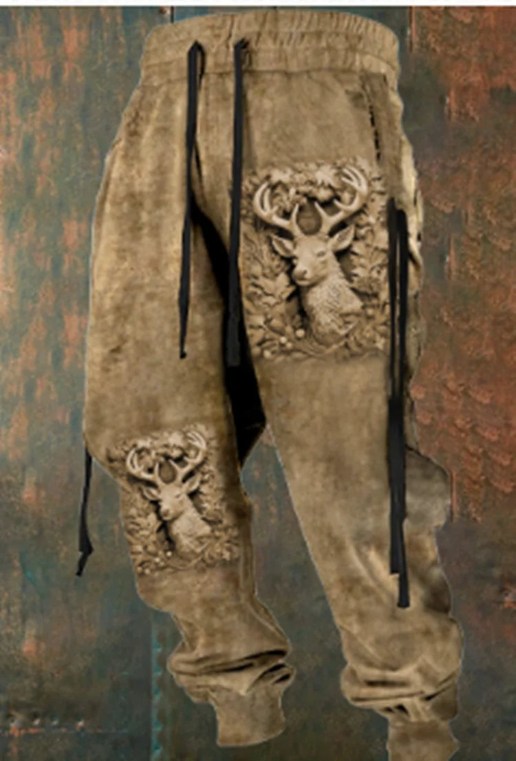 New Men Sweatpants Jogger Masculina Drawstring Elastic Waist  Owl 3D Printed Comfort Breathable Sports Streetwear Designer