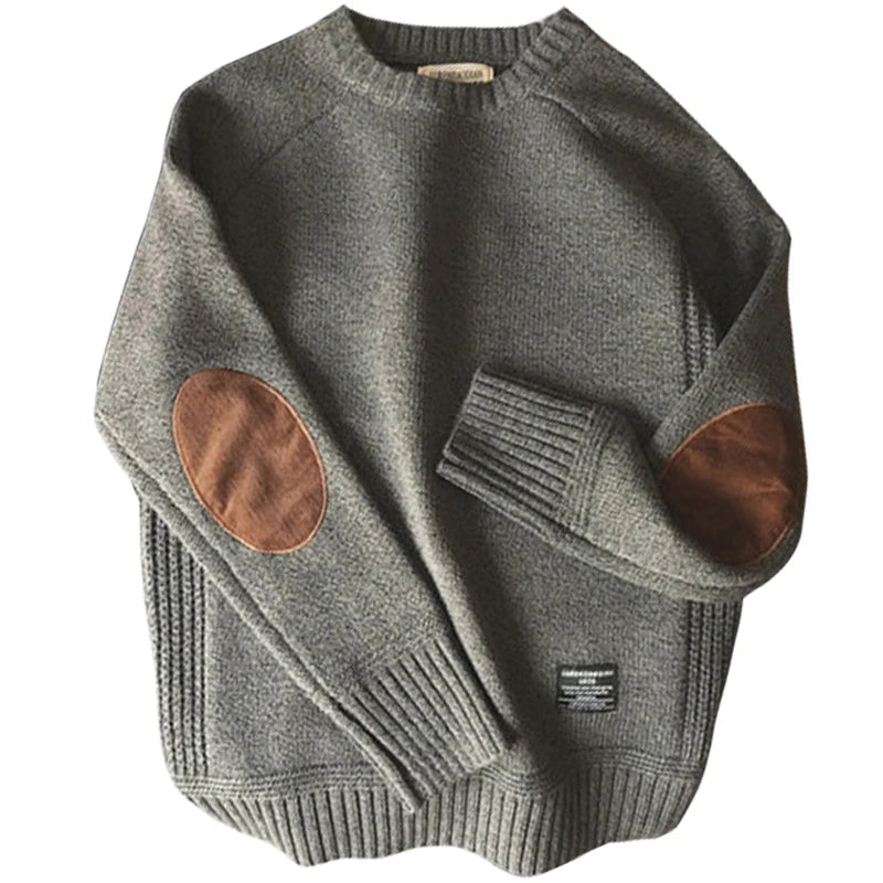 New Men Pullover Sweater Autumn Fashion Casual Loose Thick O Neck Wool Knitted Oversize Harajuku Streetwear Knitwear