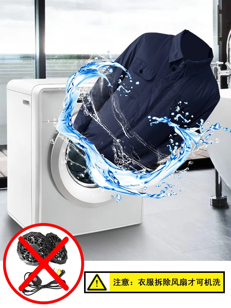 Summer Cooling Air Conditioning Clothing Sun Protection Cooling Fan Clothes Workwear Outdoor Heat Dissipation Sun Protection Lab