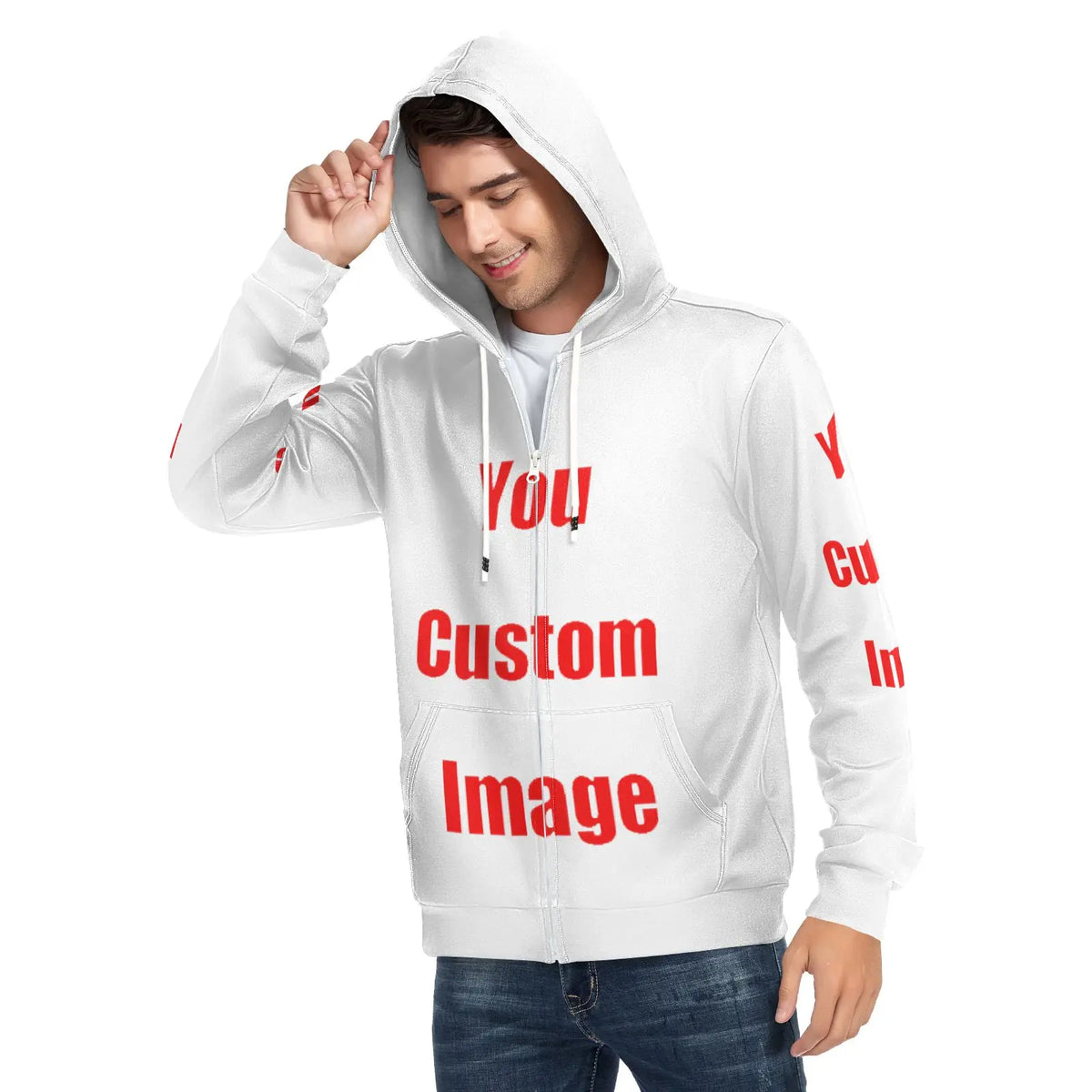 2025 New Autumn Winter Streetwear Sweatshirt Customize Print Zipper Sweatshirt Hoodies Men Hip Hop Hoody Fashion Top Pullover