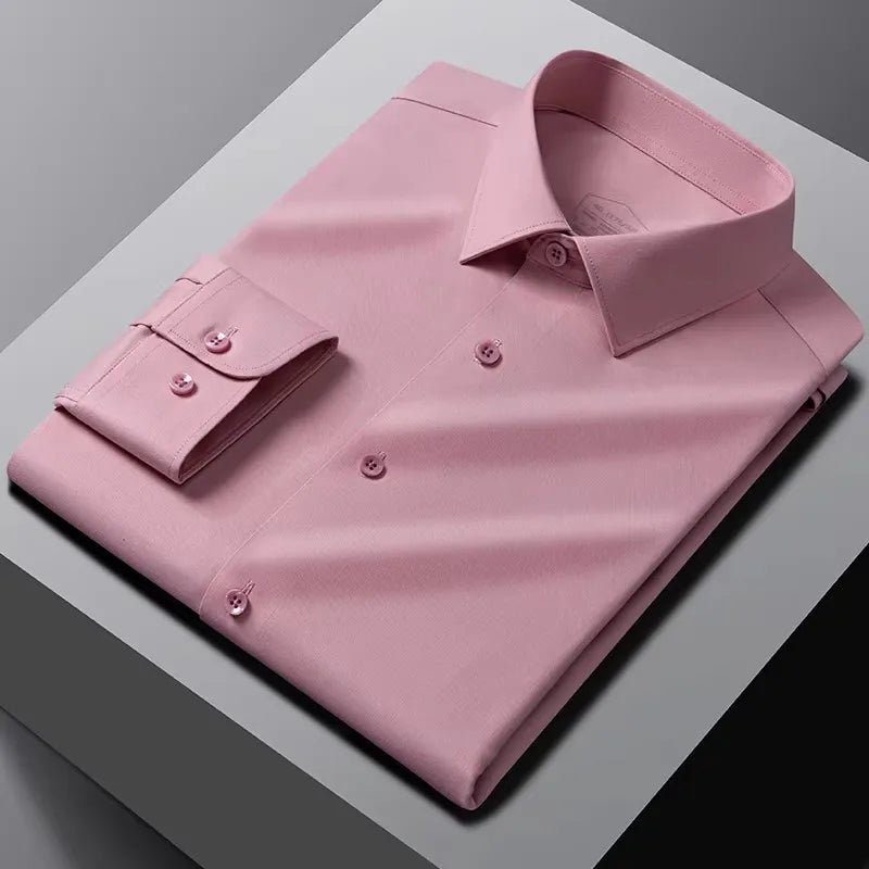 8XL Mens Shirts Long Sleeve Big Sizes Anti-wrinkle Business Men Shirt Long Sleeves Dress Shirts For Men Slim Fit Camisa Social
