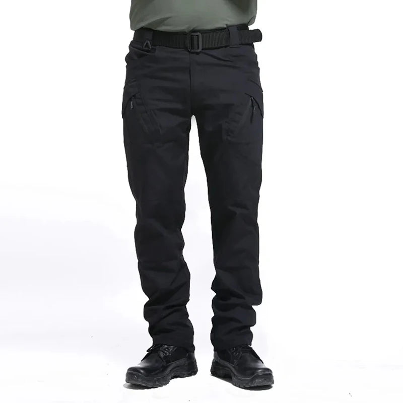 Classic Men's Tactical Pants Multi-Pocket Solid Color Stretch Slimming Outdoor Pants Spring & Autumn Casual Jogging Pants