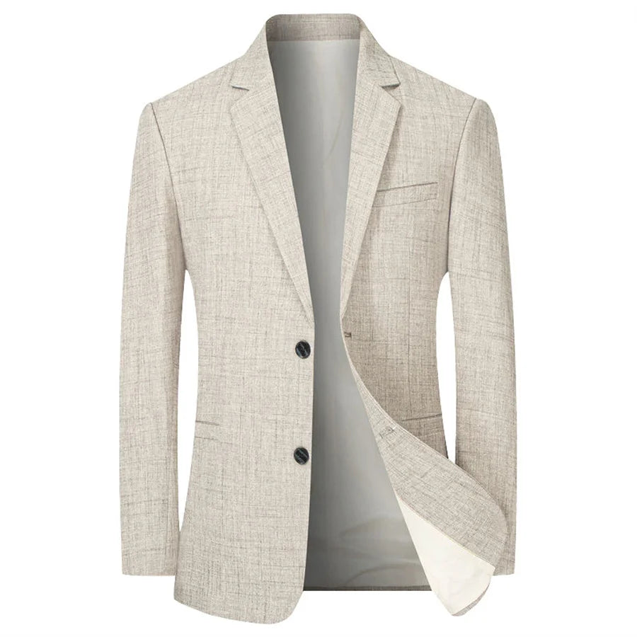 Sky Blue Men's Suit Jacket Thin Blazers Spring Autumn Solid Business Formal Wear Men Clothing Wedding Coat Oversize 4XL