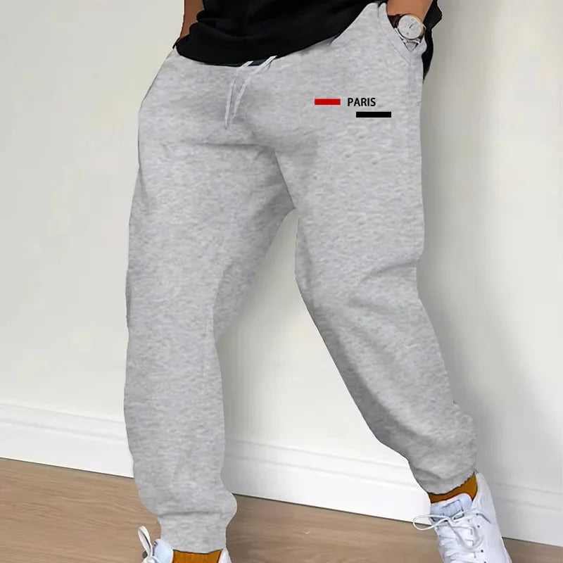 2024 Spring and Autumn Men's Casual Pants Personalized Printed Slim Breathable Sweatpants Sports Jogging Retro Streetwear