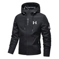 Men's Spring Autumn Streetwear Hooded Jacket 2026 New Casual Zip Up Loose Coat Outdoor Hiking Jogging Activewear Windbreaker