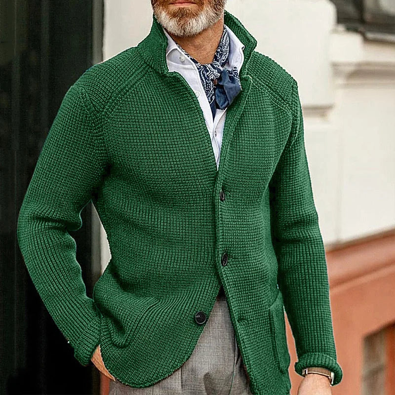 Men's Sweater Slim Fit Stand Collar Knit Cardigan Jackets Spring Autumn Large Size Men Fashion Solid Color Outerwear & Coats