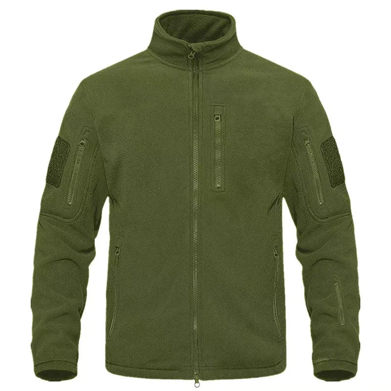 Men's Winter Autumn Polar Fleece Standed Collar Tactical Military Cargo Jackets Trekking Hiking Camping Climbing Sportswear Coat