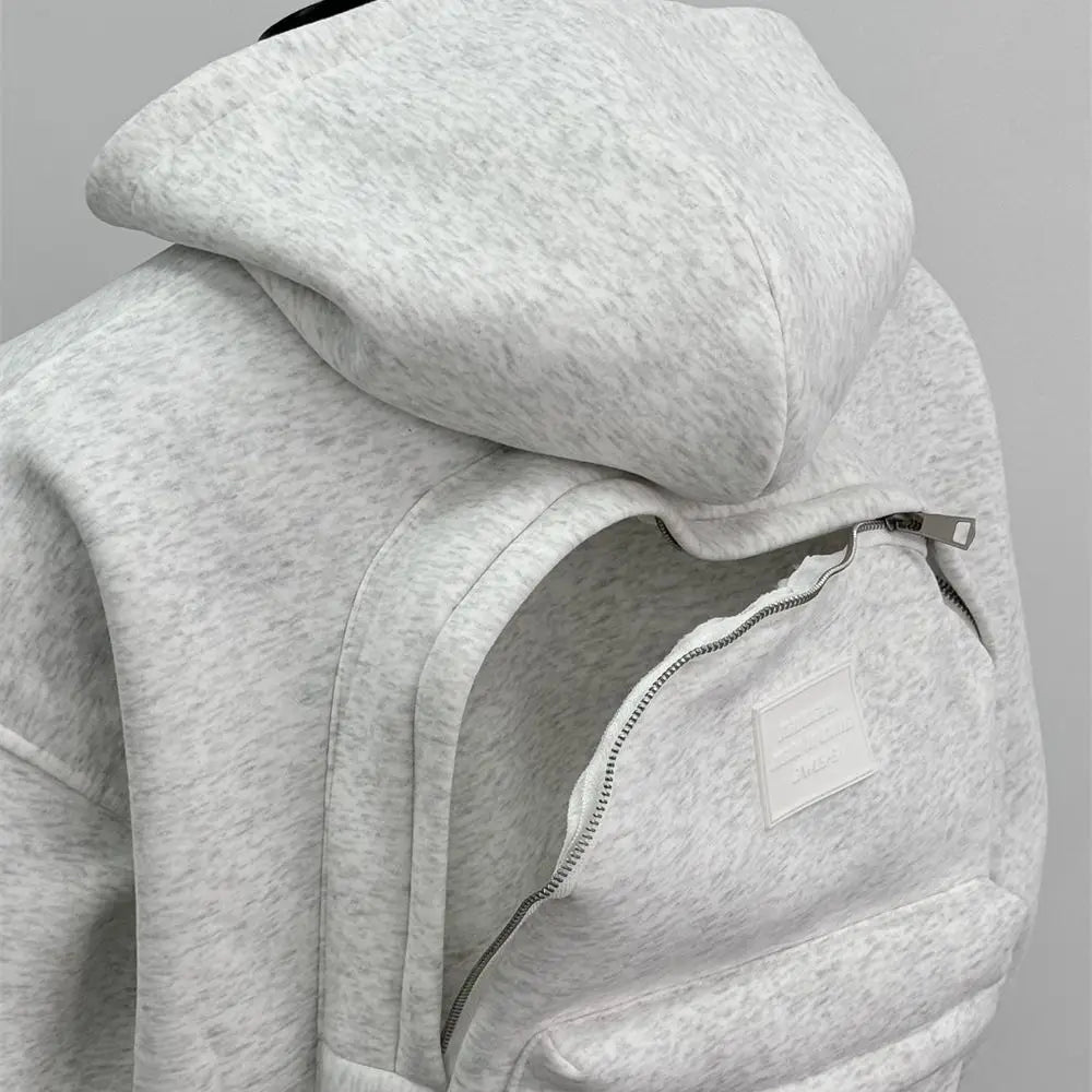 Juspinice Korean Fashion Spring New Hooded Sweatshirt Men's Back Backpack Design Sense Casual Top Jacket Male Clothing
