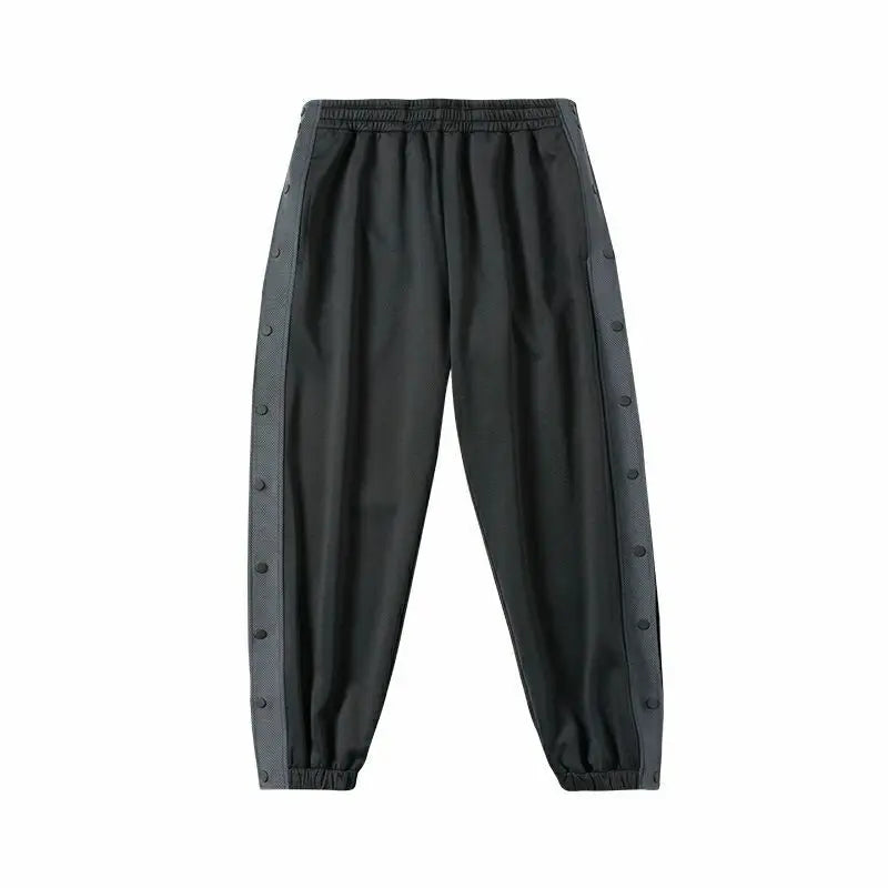Men's Buttons Pants Running Sports Trousers Male Casual Jogger Basketball Football Sweatpants Outdoor Loose Hiphop Streetwears