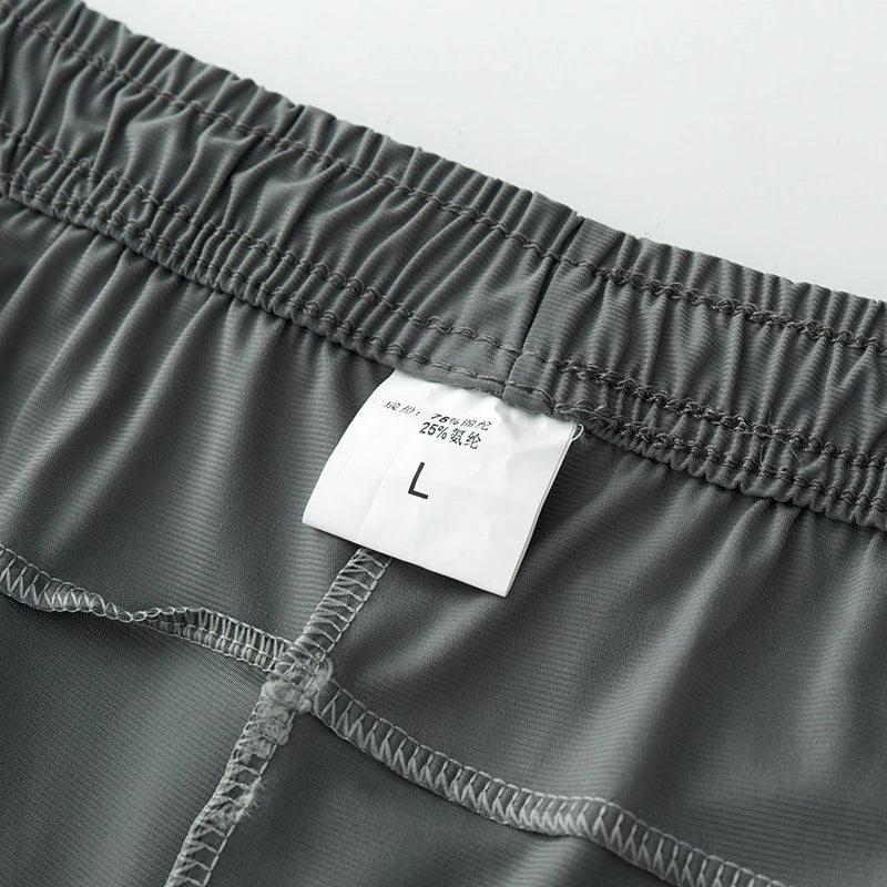 Men's Ice Silk Casual Shorts Summer Thin Quick Dry Breathable Sports 5-inch Pants Loose Plus Size Running Outdoor Beach Shorts