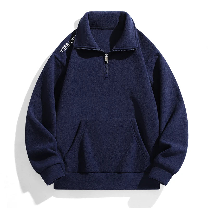 Plus Size Men Sweatshirt Autumn Winter Long Sleeve Pullover 5XL 6XL 7XL 100-175kg Zip Solid Color Tops Big Size Men Clothing
