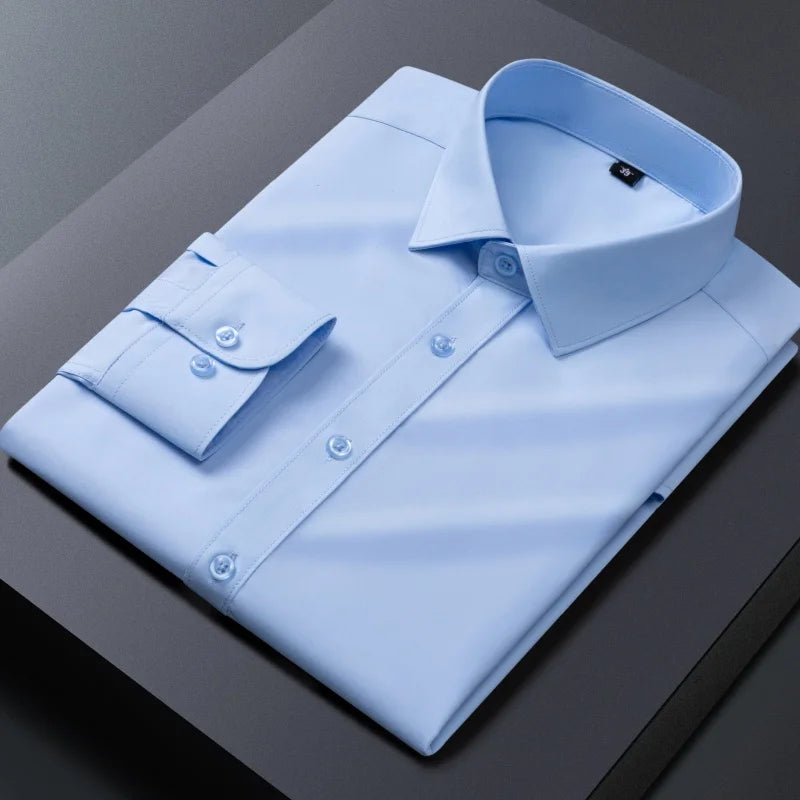 8XL Mens Shirts Long Sleeve Big Sizes Anti-wrinkle Business Men Shirt Long Sleeves Dress Shirts For Men Slim Fit Camisa Social