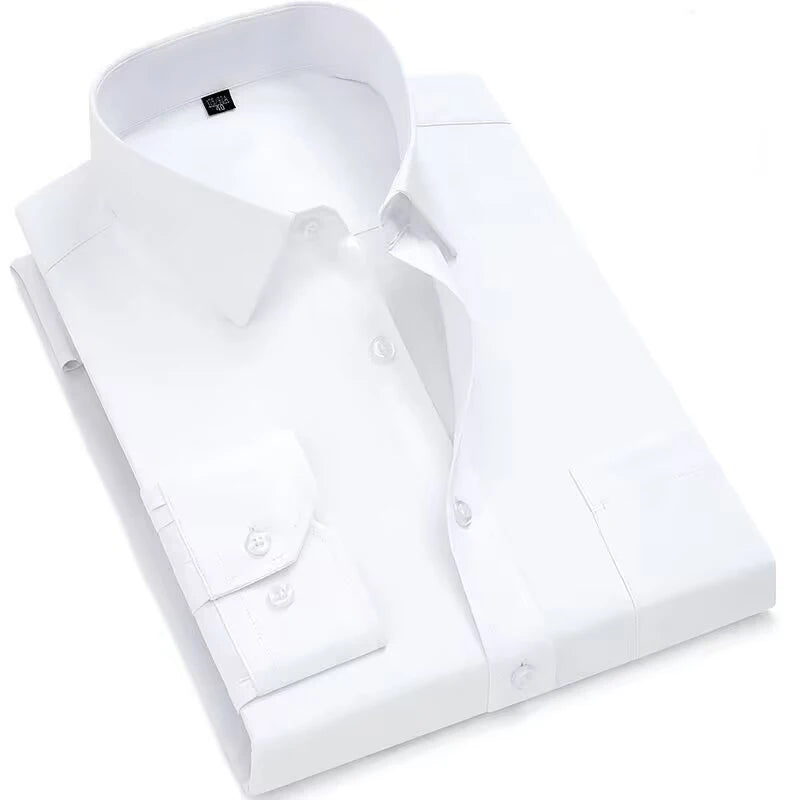 Men's Business Casual Social Shirts Oversized Plus Large Size 9XL Long Sleeve Classic Plaid Striped Brand Dress Shirts GOZBKF