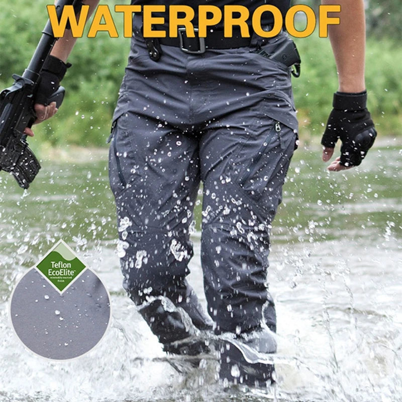 Tactical Men Pants Summer Lightweight Casual Trousers Waterproof Multiple Pockets Cargo Pants Quick Dry Outdoor Workout Pant