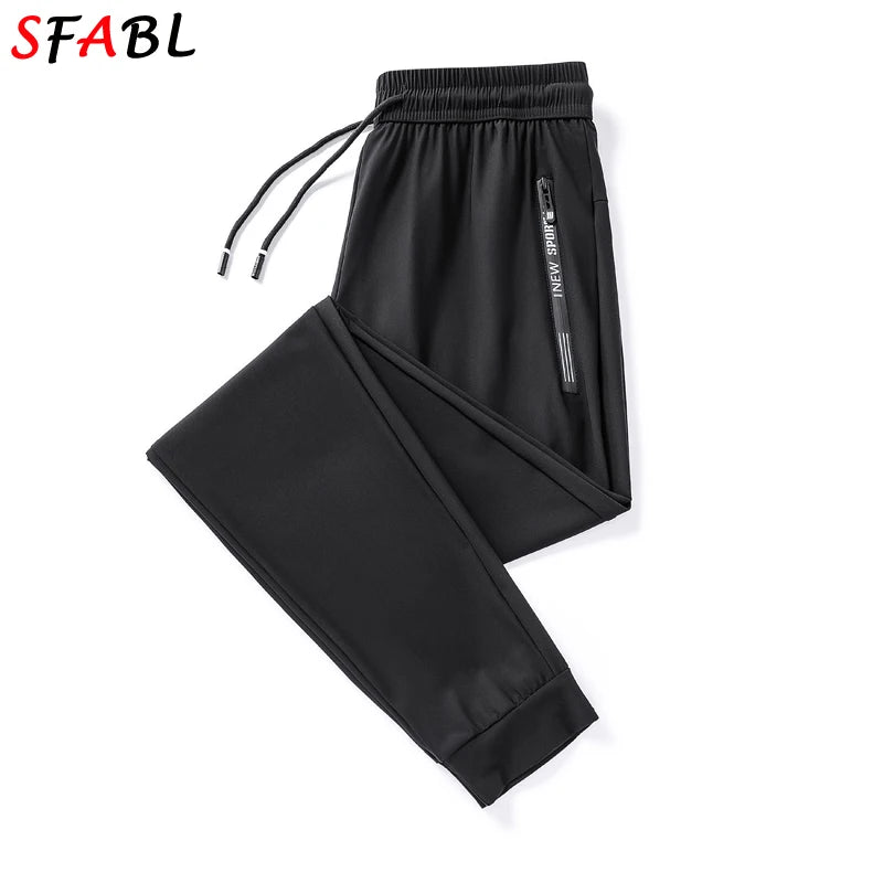 Summer Quick Dry Gym Fitness Men's Pants Breathable Running Jogging Sweatpants Trousers for Men Sports Pants Man Black Gray 3XL