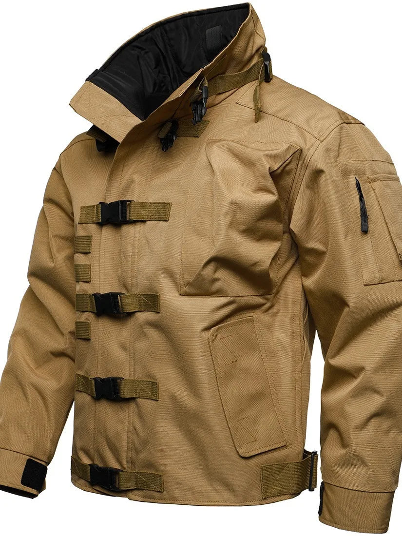 2026 Men's Tactical Cargo Jacket Casual Multi-pocket Wear-resistant Coat Outdoor Waterproof Windbreaker Man Combat Bomber Jacket