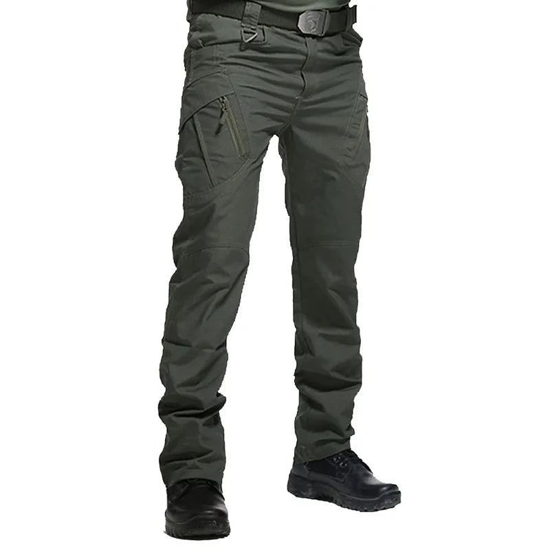 Classic Men's Tactical Pants Multi-Pocket Solid Color Stretch Slimming Outdoor Pants Spring & Autumn Casual Jogging Pants