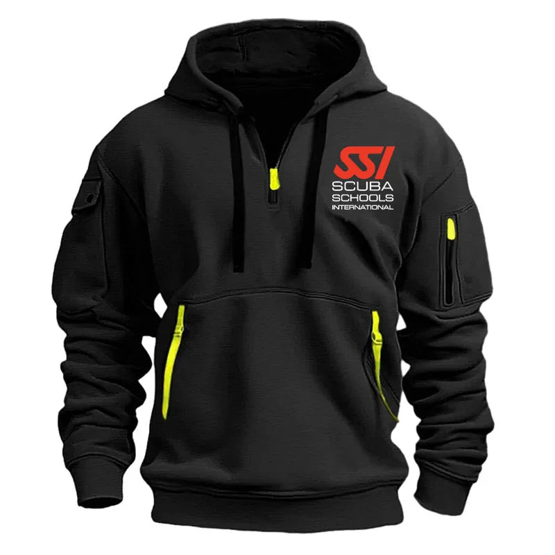 Spring Autumn Men's Scuba Diving Dive SSI Printing Multi Pocket Zipper Hoodie High Street Popular Harajuku Casual Sweatshirt
