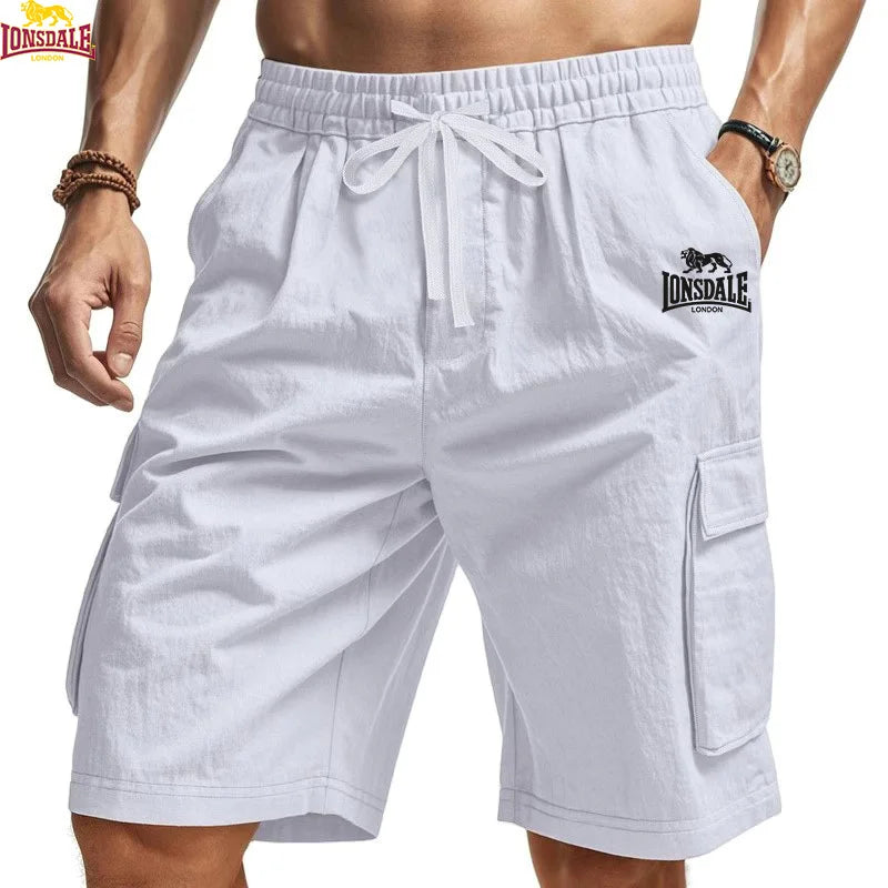 New LONSDALE Loose Men's Shorts - Oversized Multi Pocket Casual Swimsuit - Summer Fashionable and Comfortable Pants