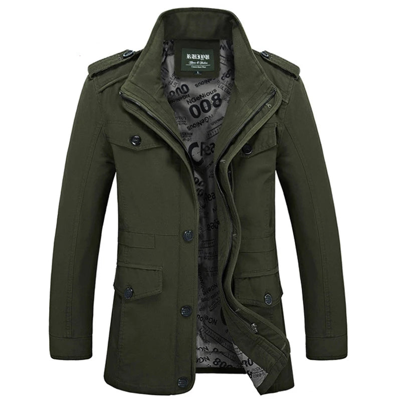 High Quality Men's Casual Jacket 6XL Male Windbreaker Oversized Cotton Classic Jackets Men Clothing Trench Coat