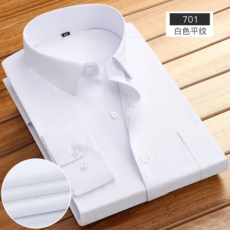 2026 Men's Long Sleeve Cotton Shirt Striped Design Spring Autumn Business Formal Dress Shirts for Men Party Wedding Shirts Male