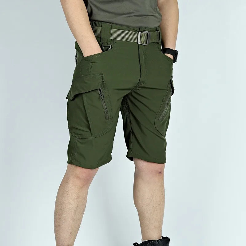 Men's Tactical Cargo Shorts Quick Dry Waterproof Multi-Pocket Outdoor Hiking Fishing Camping Summer Sports Lightweight Shorts