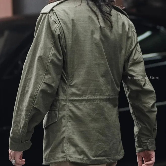 Rugged Bronson 1969 M65 Blended Satin Field Jacket M-65 Olive Green Jacket M51 Tactical Coat