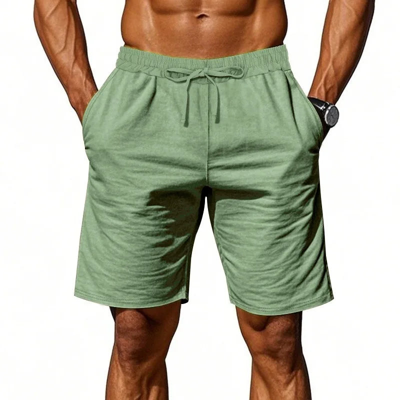 Pure Linen Shorts for Men 2025 Summer New Fashion Solid White Loose Holiday Shorts Man Casual Plus Size Button Fly Short Pants