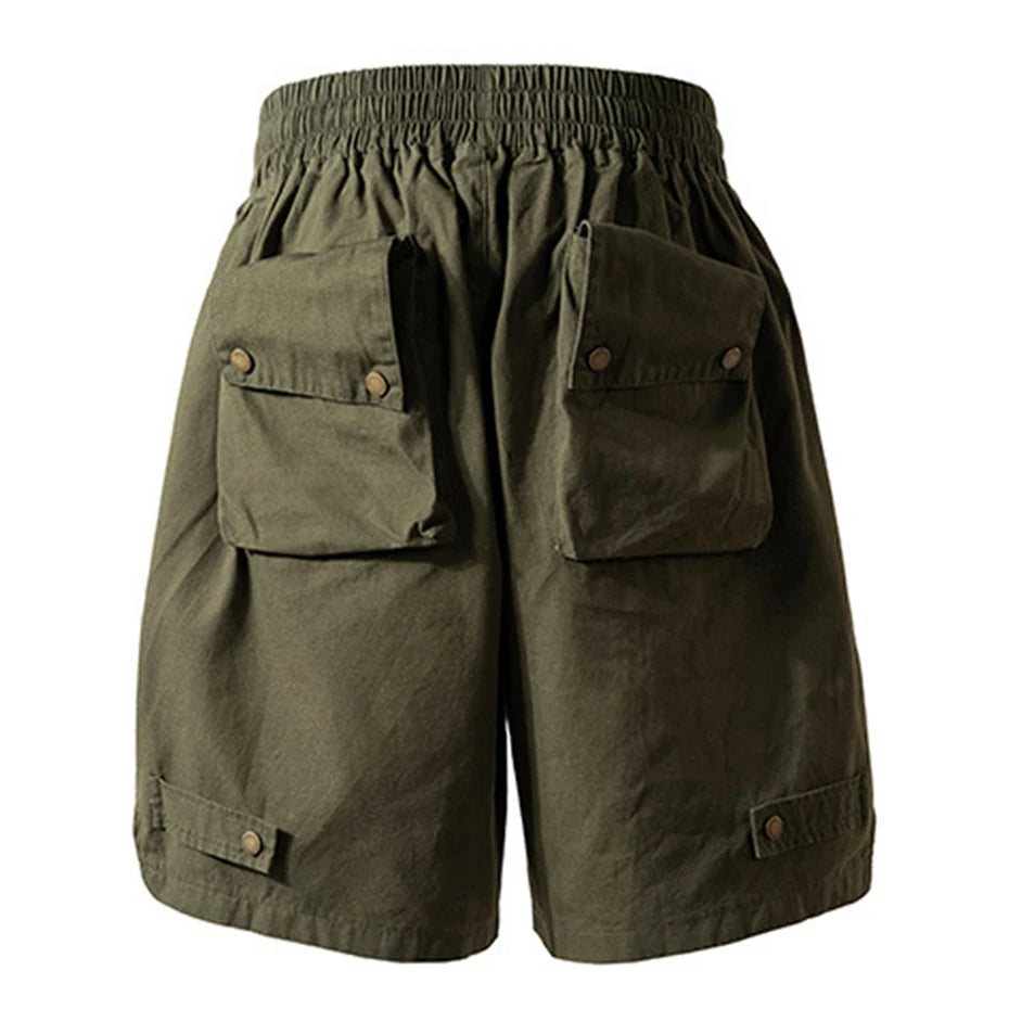 Hip Hop Y2K Streetwear Cargo Shorts Multi Pockets Tactical Fashion Man Shorts Techwear Harajuku Summer Casual Short Pants