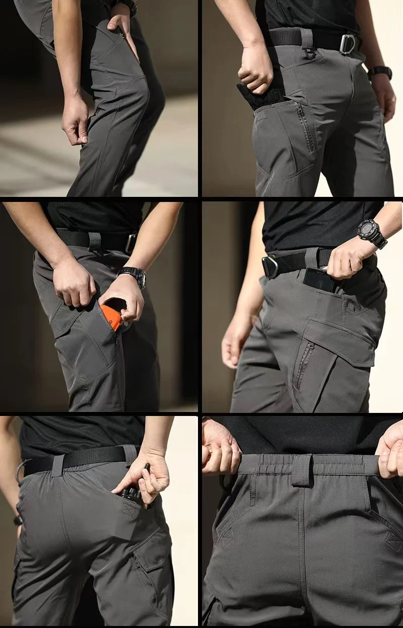 Men's Cargo Military Tactical Casual Trousers Softshell Elastic Spring Autumn Pants Hiking Camping Climbing Army Combat Running