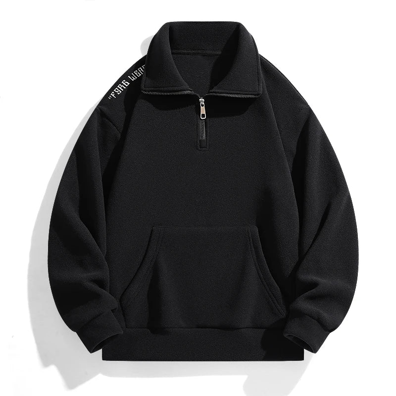 Plus Size Men Sweatshirt Autumn Winter Long Sleeve Pullover 5XL 6XL 7XL 100-175kg Zip Solid Color Tops Big Size Men Clothing