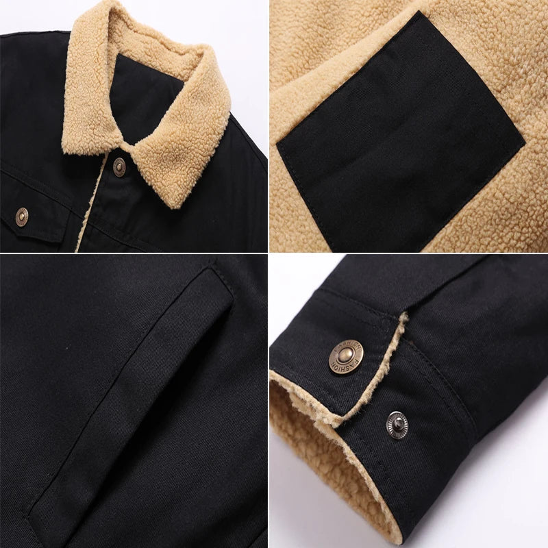 Autumn Winter Men's Fleece Jackets Casual Male Outdoor Windbreaker Work Jacket Mens Thermal Warm Tactical Coats Clothing