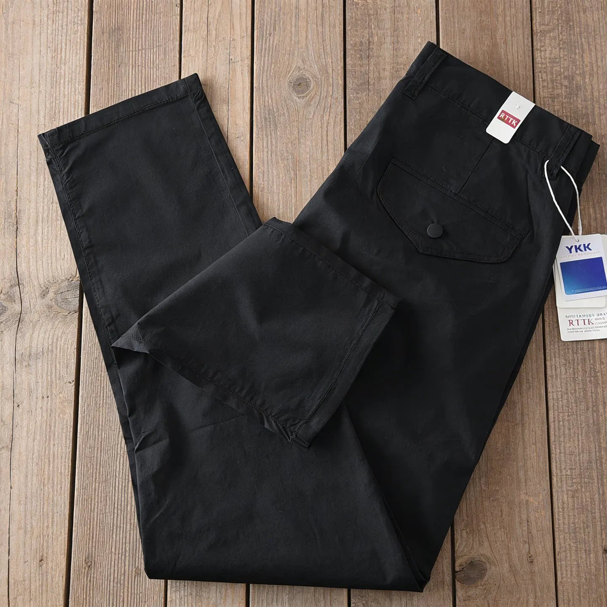 221# Summer New American Retro Thin Quick-drying Elastic Pants Men's Simple 97% Cotton Washed Commute Casual Straight Trousers