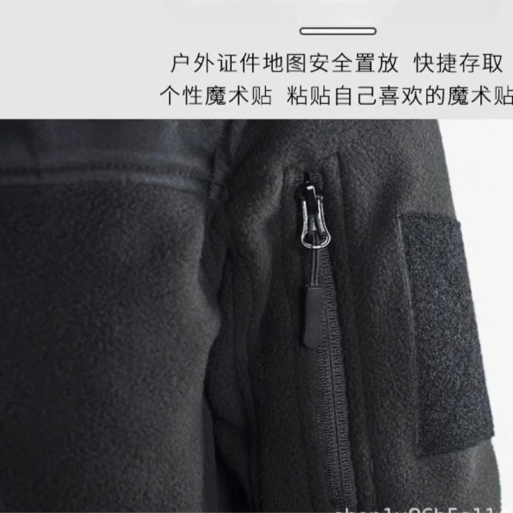 2026 Full Zippper Warm Fleece Tactical Jackets Men's Winter Thermal Turtleneck Jacket Outdoor Work Hunting Coats Safari Jacket