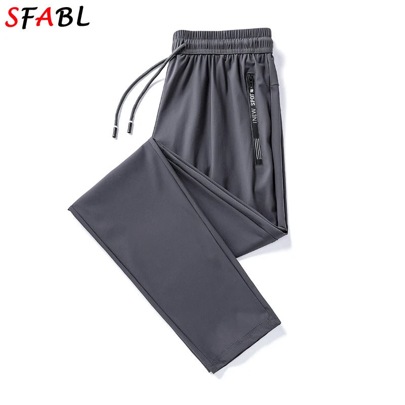 Summer Quick Dry Gym Fitness Men's Pants Breathable Running Jogging Sweatpants Trousers for Men Sports Pants Man Black Gray 3XL
