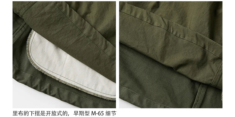 Rugged Bronson 1969 M65 Blended Satin Field Jacket M-65 Olive Green Jacket M51 Tactical Coat