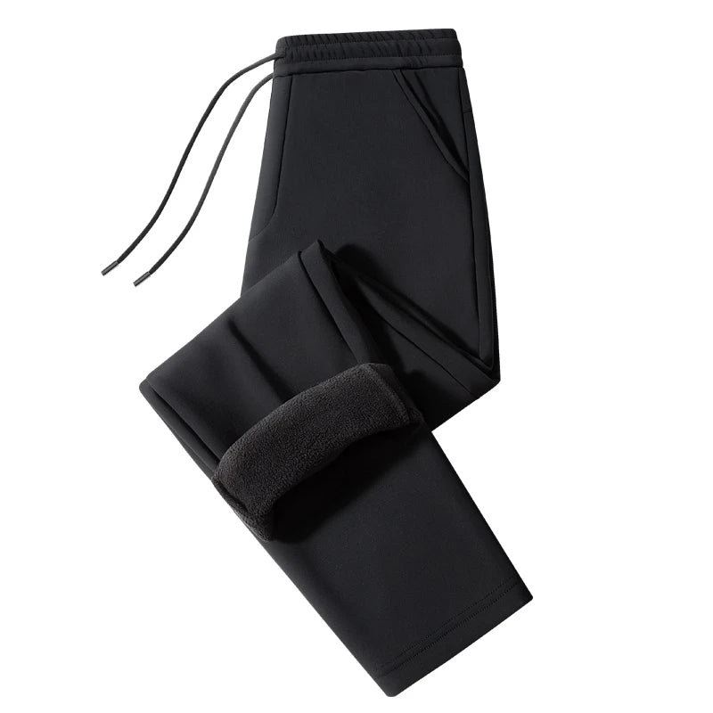 Big Size 9xl 8xl Winter Fleece Sweatpants Men Thicken Warm Jogger Pants Drawstring Elastic Zip Pockets Thermal Straight Trousers