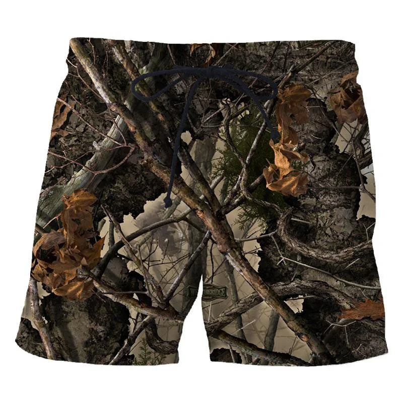 Camouflage Leaf 3D Print Sport Quick-dry Breathable Men Women Pant Outdoor Street Casual Fashion Loose Run Fitness Shorts Summer