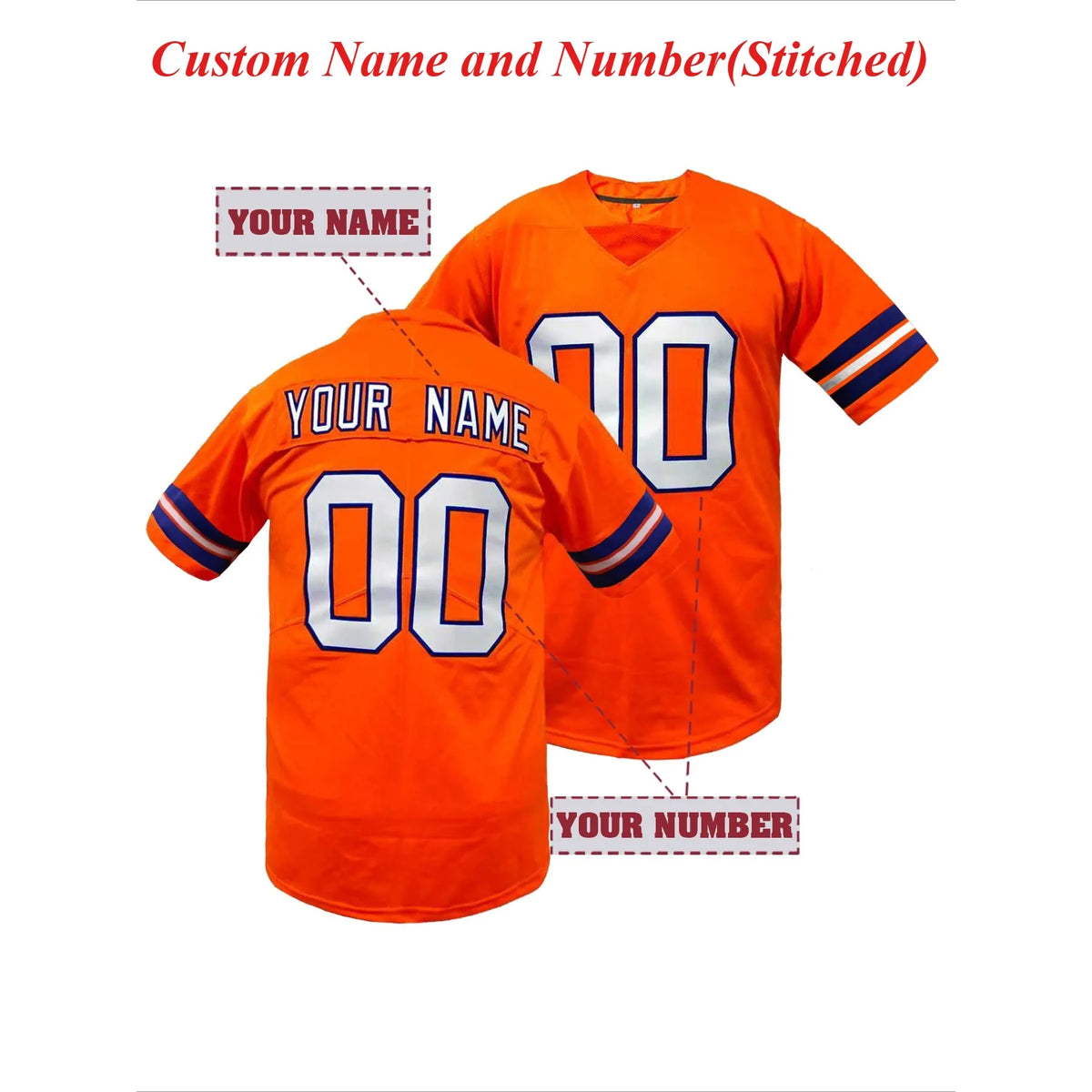 Custom Name and Number Men's Football Jersey Personalized Short Sleeve Tee Loose Fit Breathable Rugby Jersey DIY T-shirt