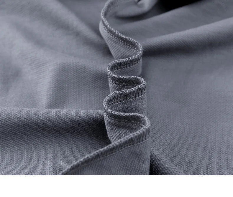 100% Pure Cotton Men's Classic Embroidered Polo Shirt Luxury Breathable Anti-wrinkle Cozy Short Sleeve Business Casual Golf Tee