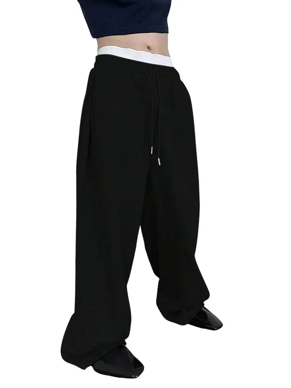 Y2k Harajuku Wide Leg Sweatpants Women Streetwear Baggy Oversize Gray Sports Pants High Waist Drawstring Casual Joggers Trousers