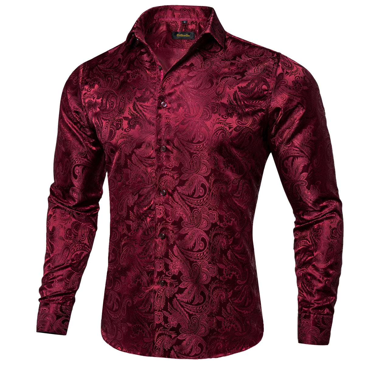 Brand New Men's Royal Blue Business Shirts Luxury Fashion Paisley Long Sleeve Turn-Down Collar Social Shirt Male Casual Blouse
