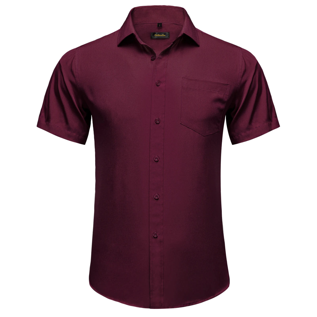 Men Shirts Short Sleeve Cotton Polyester Summer T-shirts Solid Black White Red Business Casual Tops Hawaiian Shirt