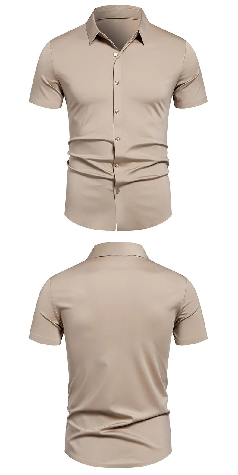 Men's Stretch Shirt Wrinkle Free Dress Shirts Regular Fit Short Sleeve Stretch Business Casual Button Down Shirts