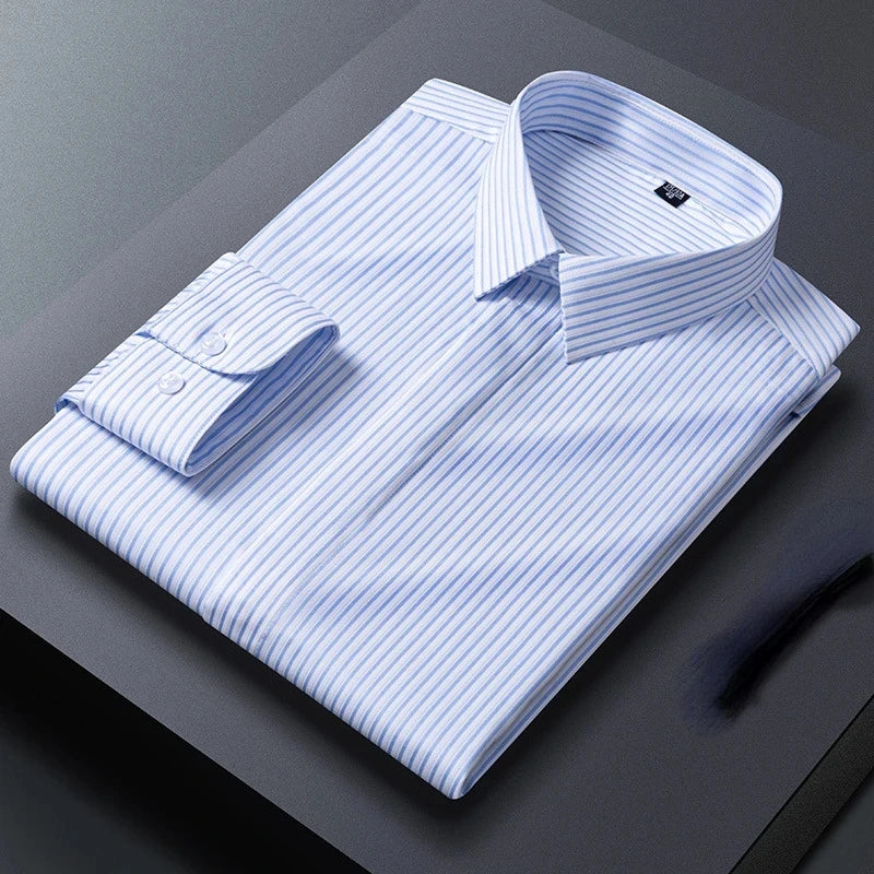 8XL Mens Shirts Long Sleeve Big Sizes Anti-wrinkle Business Men Shirt Long Sleeves Dress Shirts For Men Slim Fit Camisa Social