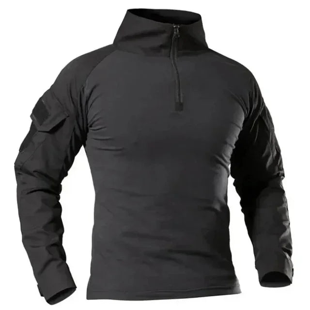 Men'sOutdoor Tactical Hiking T-Shirt, Combat Military CP Camouflage Long-Sleeved Hunting Mountaineering Shirt, Cotton Sportswear