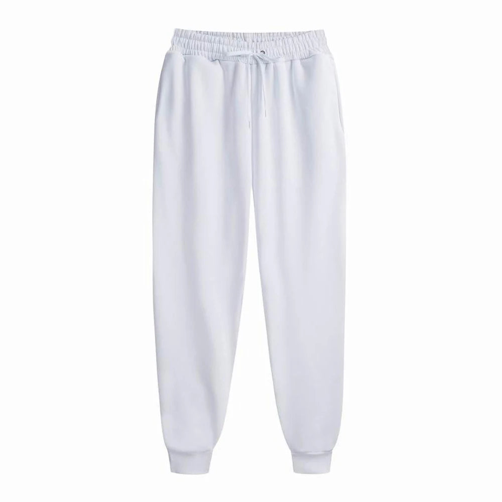 Mens Casual Pants Autumn Winter Fleece Sweatpants Men Running Jogger Sports Gym Trousers Fashion Solid Color Workout Long Pants