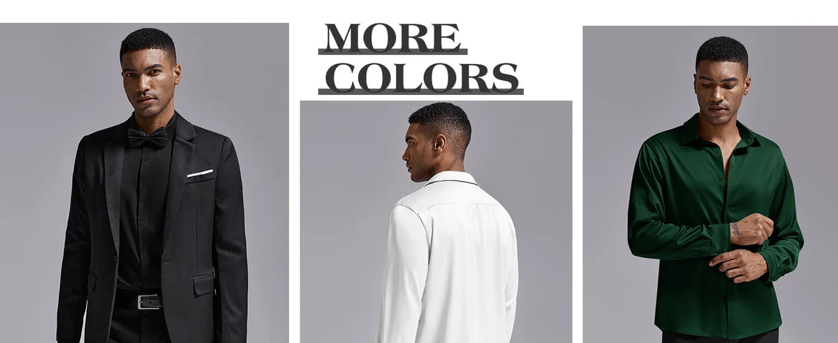 2025 Spring Autumn Royal Blue Silk Satin Long-sleeved Dress Shirts for Men, Navy Blue Business Casual Non-iron Wrinkle Camisas