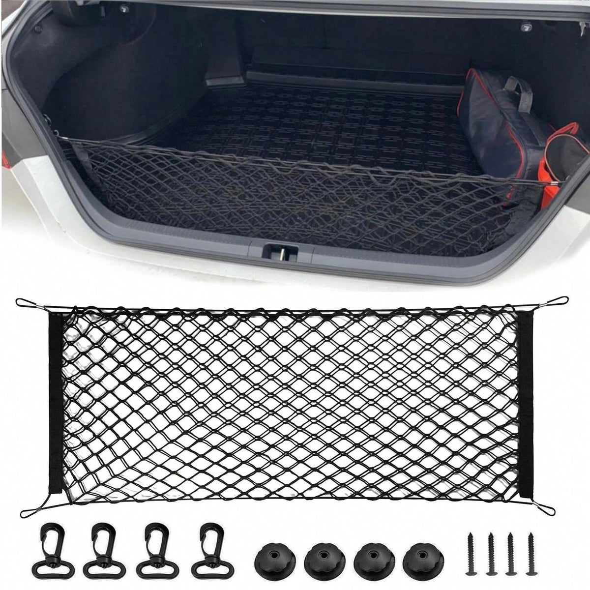 Car Trunk Fence Net Dog Isolation Protection Net Car Mounted Rear Seat Dog Safety Net Sturdy Elastic Pet Fence for Any Vehicle