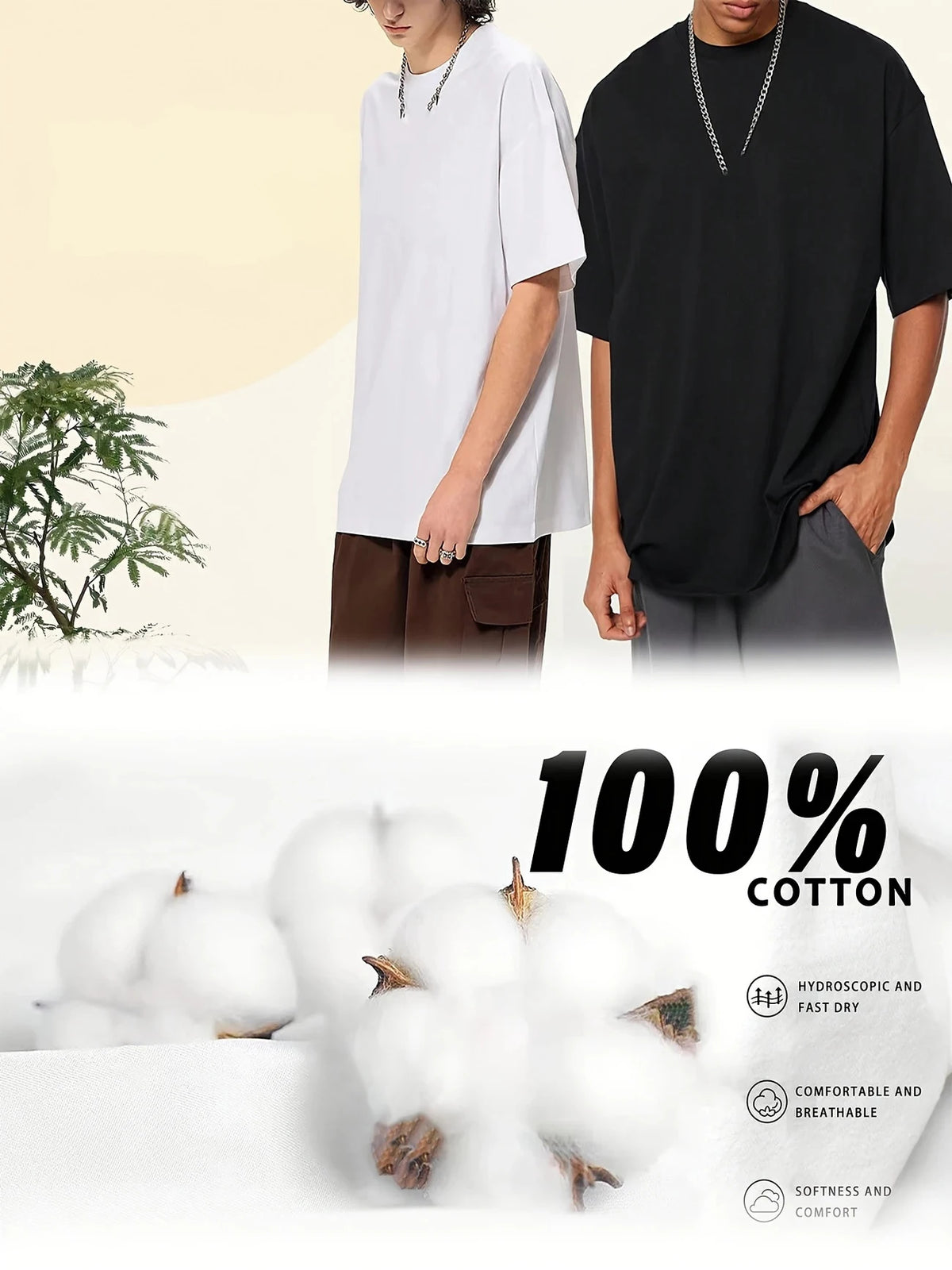 Faith Over Fear Pattern T-shirt for Man High Grade Pure Cotton Short Sleeve Top Summer Male Daily Casual Fashion Breathable Tees